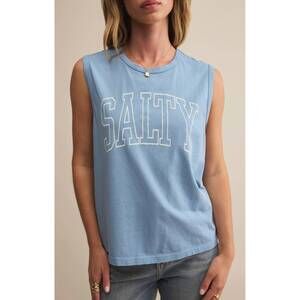 NEW Z SUPPLY women's salty muscle tank top in blue